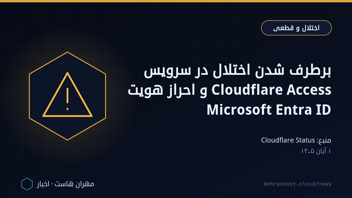 تصویر خبر: برطرف شدن اختلال در سرویس Cloudflare Access و احراز هویت Microsoft Entra ID — اختلال و قطعی، به نقل از Cloudflare Status