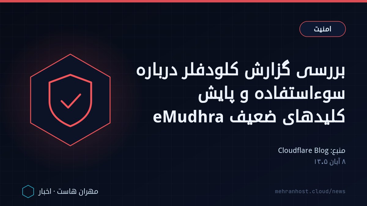 تصویر خبر: بررسی گزارش کلودفلر درباره سوءاستفاده و پایش کلیدهای ضعیف eMudhra — امنیت، به نقل از Cloudflare Blog