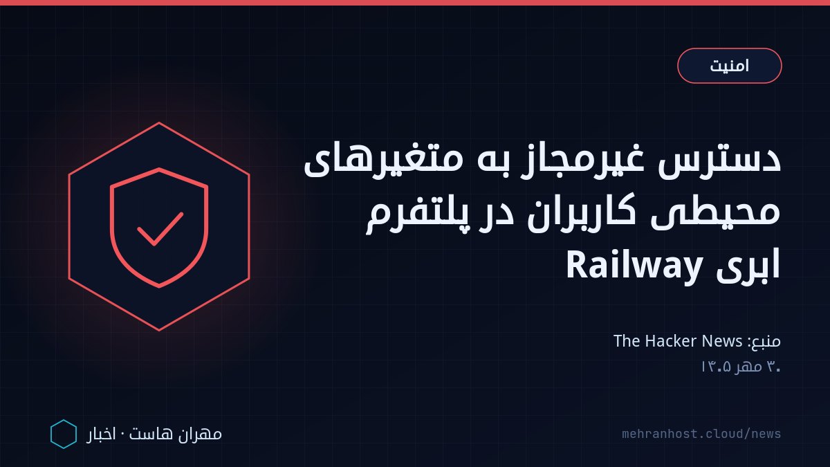 تصویر خبر: دسترس غیرمجاز به متغیرهای محیطی کاربران در پلتفرم ابری Railway — امنیت، به نقل از The Hacker News