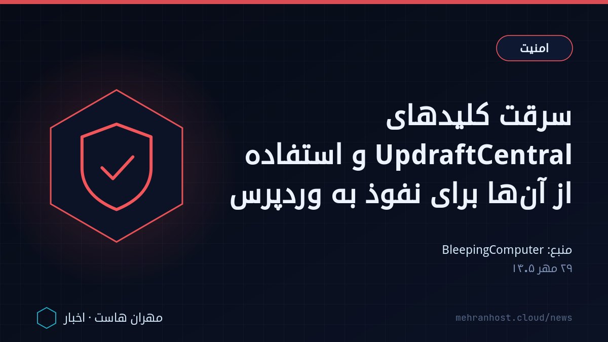 تصویر خبر: سرقت کلیدهای UpdraftCentral و استفاده از آن‌ها برای نفوذ به وردپرس — امنیت، به نقل از BleepingComputer